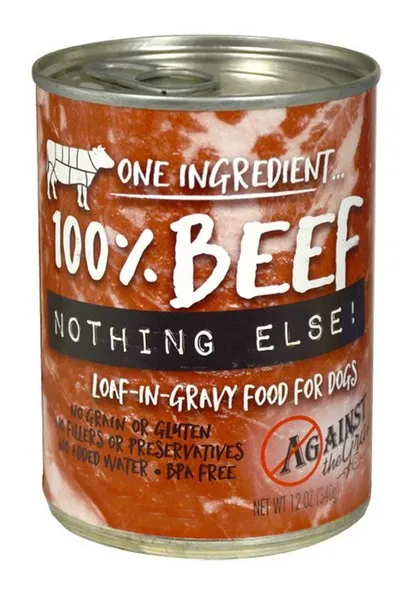 12/11 oz. Against The Grain Nothing Else- One Ingredient Beef Dog Food - Treat